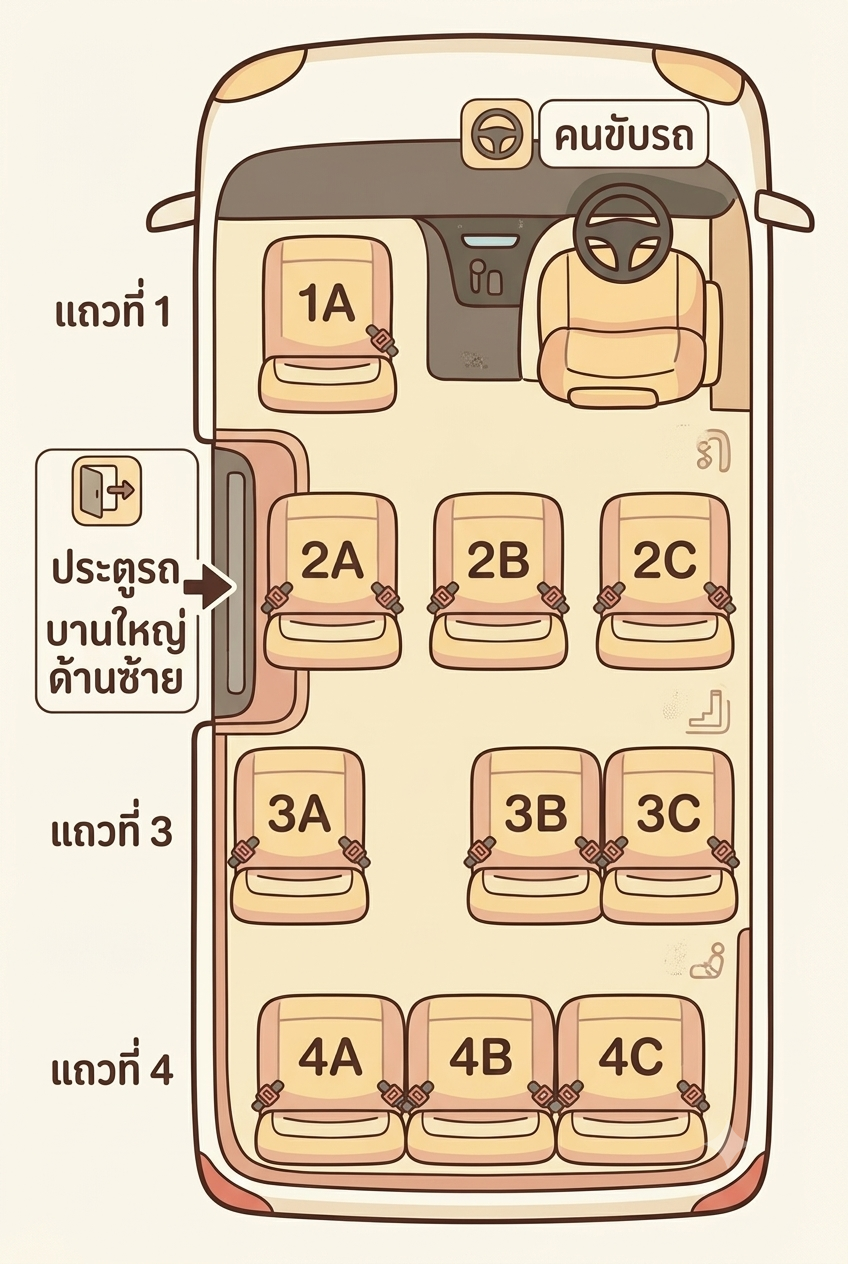 ผังที่นั่งรถตู้